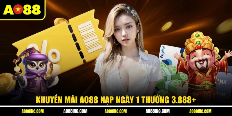 Khuyến mãi AO88 nạp ngày 1 thưởng 3.888+